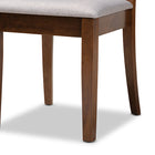 Baxton Studio Lore Modern and Contemporary Grey Fabric Upholstered and Walnut Brown Finished Wood 7-Piece Dining Set