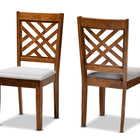 Baxton Studio Caron Modern and Contemporary Grey Fabric Upholstered and Walnut Brown Finished Wood 2-Piece Dining Chair Set