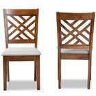 Baxton Studio Caron Modern and Contemporary Grey Fabric Upholstered and Walnut Brown Finished Wood 2-Piece Dining Chair Set