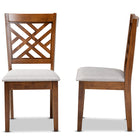 Baxton Studio Caron Modern and Contemporary Grey Fabric Upholstered and Walnut Brown Finished Wood 2-Piece Dining Chair Set