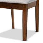 Baxton Studio Caron Modern and Contemporary Grey Fabric Upholstered and Walnut Brown Finished Wood 2-Piece Dining Chair Set