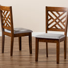 Baxton Studio Caron Modern and Contemporary Grey Fabric Upholstered and Walnut Brown Finished Wood 2-Piece Dining Chair Set