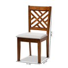 Baxton Studio Caron Modern and Contemporary Grey Fabric Upholstered and Walnut Brown Finished Wood 2-Piece Dining Chair Set