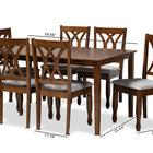 Baxton Studio Augustine Modern and Contemporary Grey Fabric Upholstered and Walnut Brown Finished Wood 7-Piece Dining Set