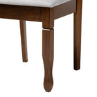 Baxton Studio Maya Modern Grey Fabric and Walnut Brown Finished Wood 7-Piece Dining Set