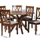 Baxton Studio Maya Modern Grey Fabric and Walnut Brown Finished Wood 7-Piece Dining Set