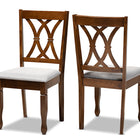 Baxton Studio Augustine Modern and Contemporary Grey Fabric Upholstered and Walnut Brown Finished Wood 2-Piece Dining Chair Set Set
