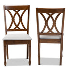 Baxton Studio Augustine Modern and Contemporary Grey Fabric Upholstered and Walnut Brown Finished Wood 2-Piece Dining Chair Set Set