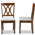 Baxton Studio Augustine Modern and Contemporary Grey Fabric Upholstered and Walnut Brown Finished Wood 2-Piece Dining Chair Set Set