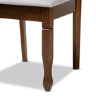 Baxton Studio Augustine Modern and Contemporary Grey Fabric Upholstered and Walnut Brown Finished Wood 2-Piece Dining Chair Set Set