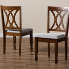 Baxton Studio Augustine Modern and Contemporary Grey Fabric Upholstered and Walnut Brown Finished Wood 2-Piece Dining Chair Set Set
