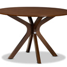 Baxton Studio Mila Modern and Contemporary Grey Fabric Upholstered and Walnut Brown Finished Wood 7-Piece Dining Set