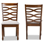 Baxton Studio Lanier Modern and Contemporary Grey Fabric Upholstered and Walnut Brown Finished Wood 2-Piece Dining Chair Set