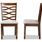 Baxton Studio Lanier Modern and Contemporary Grey Fabric Upholstered and Walnut Brown Finished Wood 2-Piece Dining Chair Set