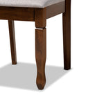 Baxton Studio Lanier Modern and Contemporary Grey Fabric Upholstered and Walnut Brown Finished Wood 5-Piece Dining Set