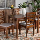 Baxton Studio Lanier Modern and Contemporary Grey Fabric Upholstered and Walnut Brown Finished Wood 5-Piece Dining Set