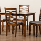 Baxton Studio Lanier Modern and Contemporary Grey Fabric Upholstered and Walnut Brown Finished Wood 5-Piece Dining Set