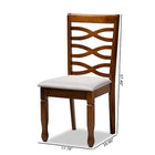 Baxton Studio Lanier Modern and Contemporary Grey Fabric Upholstered and Walnut Brown Finished Wood 2-Piece Dining Chair Set