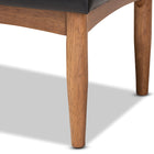 Baxton Studio Arvid Mid-Century Modern Dark Brown Faux Leather Upholstered Wood Dining Bench
