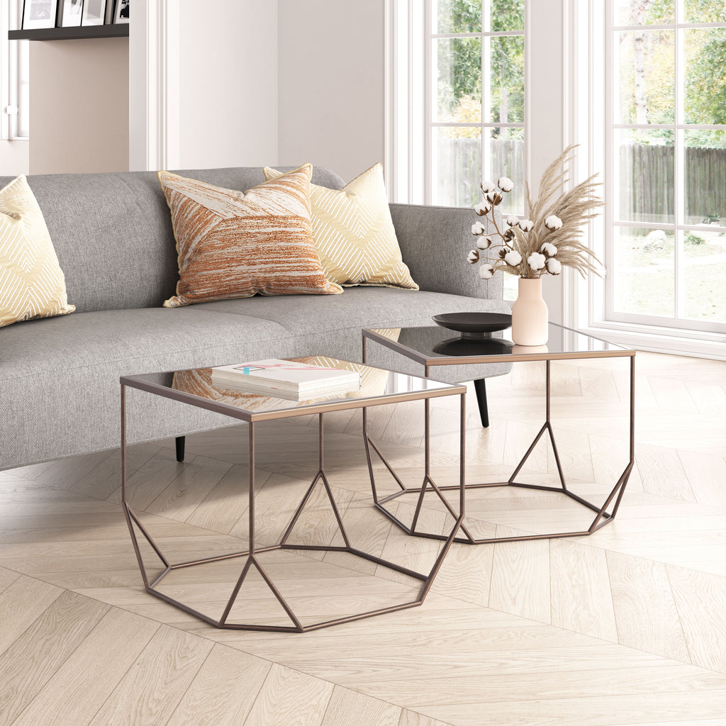 Zuo Arzon Coffee Table Set (2-Piece) Bronze