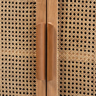 Baxton Studio Alina Mid-Century Modern Medium Oak Finished Wood and Rattan 2-Door Accent Storage Cabinet