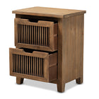 Baxton Studio Clement Rustic Transitional Medium Oak Finished 2-Drawer Wood Spindle End Table