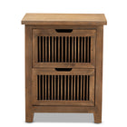 Baxton Studio Clement Rustic Transitional Medium Oak Finished 2-Drawer Wood Spindle End Table