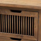 Baxton Studio Clement Rustic Transitional Medium Oak Finished 2-Drawer Wood Spindle End Table