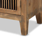 Baxton Studio Clement Rustic Transitional Medium Oak Finished 2-Door Wood Spindle Accent Storage Cabinet