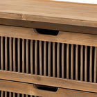 Baxton Studio Clement Rustic Transitional Medium Oak Finished 3-Drawer Wood Spindle Storage Cabinet