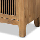 Baxton Studio Clement Rustic Transitional Medium Oak Finished 3-Drawer Wood Spindle Storage Cabinet