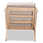 Baxton Studio Sigrid Mid-Century Modern Light Grey Fabric Upholstered Antique Oak Finished 2-Piece Wood Armchair and Ottoman Set