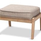Baxton Studio Sigrid Mid-Century Modern Light Grey Fabric Upholstered Antique Oak Finished 2-Piece Wood Armchair and Ottoman Set