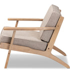 Baxton Studio Sigrid Mid-Century Modern Light Grey Fabric Upholstered Antique Oak Finished Wood Armchair