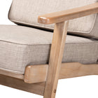 Baxton Studio Sigrid Mid-Century Modern Light Grey Fabric Upholstered Antique Oak Finished Wood Armchair