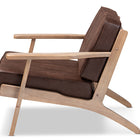Baxton Studio Sigrid Mid-Century Modern Dark Brown Faux Leather Effect Fabric Upholstered Antique Oak Finished Wood Armchair