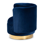 Baxton Studio Saffi Glam and Luxe Royal Blue Velvet Fabric Upholstered Gold Finished Swivel Accent Chair
