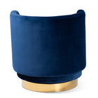 Baxton Studio Saffi Glam and Luxe Royal Blue Velvet Fabric Upholstered Gold Finished Swivel Accent Chair