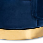 Baxton Studio Saffi Glam and Luxe Royal Blue Velvet Fabric Upholstered Gold Finished Swivel Accent Chair