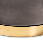 Baxton Studio Saffi Glam and Luxe Grey Velvet Fabric Upholstered Gold Finished Swivel Accent Chair