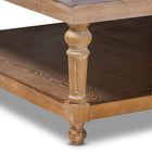 Baxton Studio Kelly Modern and Rustic Grey Linen Fabric Upholstered and Greywashed Wood Cocktail Ottoman