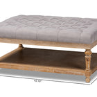 Baxton Studio Lindsey Modern and Rustic Grey Linen Fabric Upholstered and Greywashed Wood Cocktail Ottoman