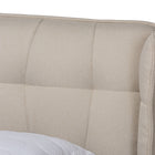 Baxton Studio Gretchen Modern and Contemporary Light Beige Fabric Upholstered and Walnut Brown Finished Wood Queen Size Platform Wingback Bed