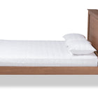 Baxton Studio Danielle Traditional and Transitional Rustic Ash Walnut Brown Finished Wood Queen Size Platform Storage Bed with Built-In Shelves