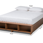 Baxton Studio Arthur Modern Rustic Ash Walnut Brown Finished Wood Queen Size Platform Bed with Built-In Shelves