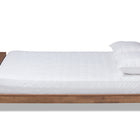 Baxton Studio Regina Modern Rustic Ash Walnut Brown Finished Wood Queen Size Platform Storage Bed with Built-In Shelves