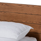 Baxton Studio Regina Modern Rustic Ash Walnut Brown Finished Wood Queen Size Platform Storage Bed with Built-In Shelves