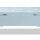 Baxton Studio Mabel Modern and Contemporary Transitional Light Blue Velvet Fabric Upholstered Silver Finished Storage Ottoman