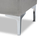 Baxton Studio Mabel Modern and Contemporary Transitional Grey Velvet Fabric Upholstered Silver Finished Storage Ottoman