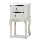 Baxton Studio Sophia Classic and Traditional French White Finished Wood 2-Drawer End Table